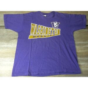 Vintage Washington Huskies T-shirt Mens XL Purple Single Stitch USA Dawgs UDUB